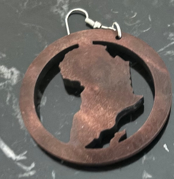 Wooden Map earring